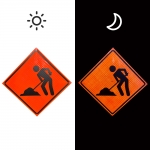 Roll Up Sign & Stand - 48 Inch Men at Work Roll Up Reflective Traffic Sign